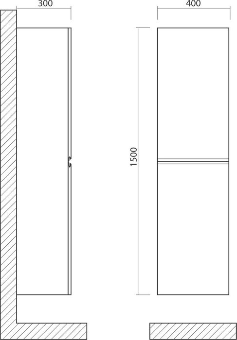 Шкаф-пенал Platino серого цвета - лучшие Пеналы для ванной комнаты в INMYROOM