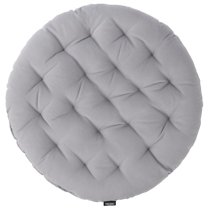 Подушка на стул круглая из хлопка Essential 40х40 серого цвета