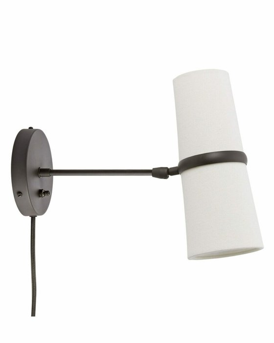Бра Флемиш бело-черного цвета с проводом  - купить Бра и настенные светильники по цене 12740.0