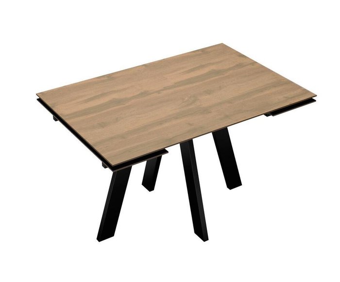 Раздвижной обеденный стол DikLine DM110 бежево-черного цвета - лучшие Обеденные столы в INMYROOM Раздвижной обеденный стол DikLine DM110 бежево-черного цвета - лучшие Обеденные столы в INMYROOM