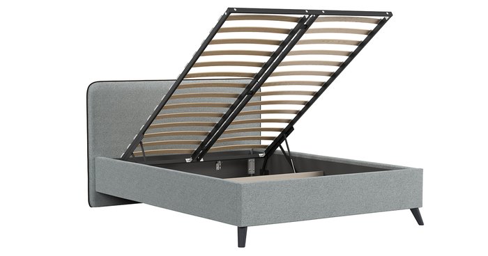 Кровать с подъемным механизмом и дном Милана 140х200 серого цвета. - лучшие Кровати для спальни в INMYROOM