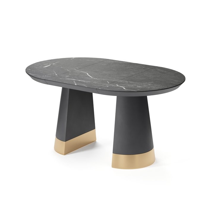 Обеденный стол раздвижной Каcтула М черно-золотого цвета - купить Обеденные столы по цене 179363.0