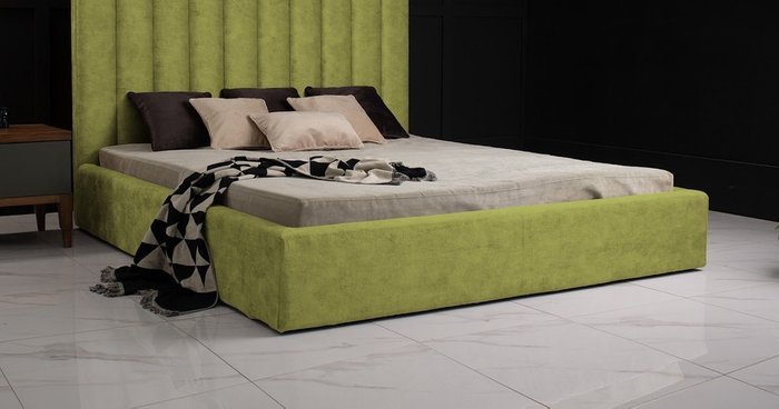 Кровать с подъемным механизмом Kelly 160х200 зеленого цвета - купить Кровати для спальни по цене 108500.0