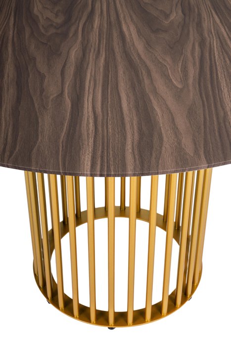 Стол обеденный Patrik New 110 коричнево-золотого цвета - лучшие Обеденные столы в INMYROOM