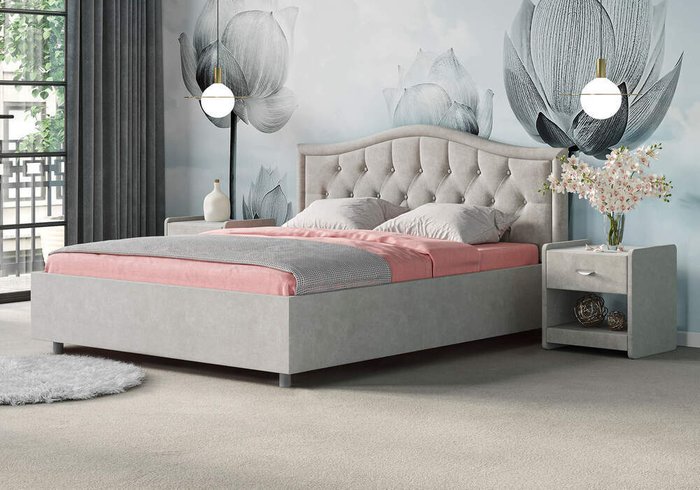 Кровать Ancona 160х200 молочного цвета без основания и подъемного механизма - лучшие Кровати для спальни в INMYROOM