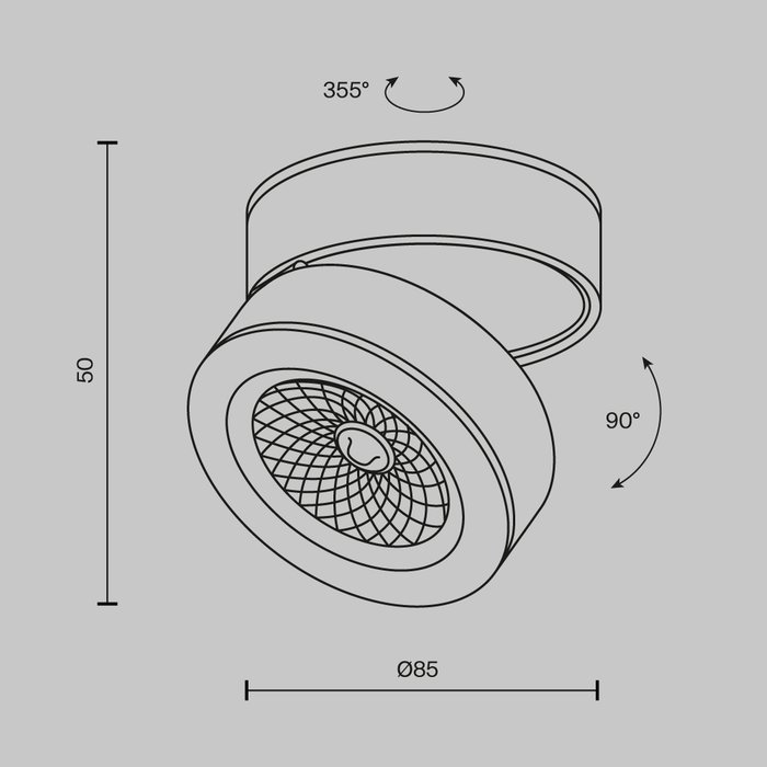 Потолочный светильник Technical C022CL-7W3K-B-1 Magic Ceiling - купить Накладные споты по цене 3690.0