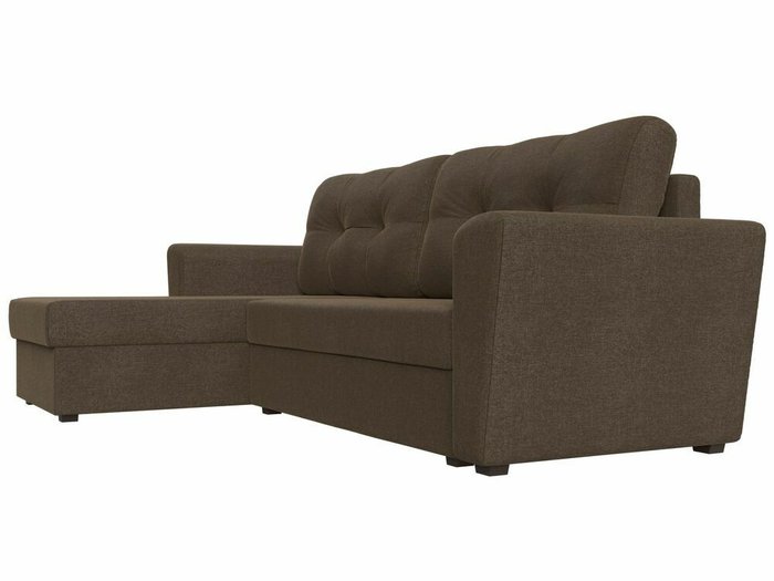Угловой диван-кровать Амстердам лайт коричневого цвета левый угол - лучшие Угловые диваны в INMYROOM