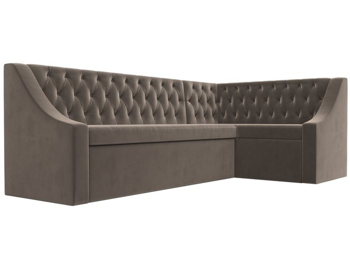 Кухонный угловой диван-кровать Мерлин коричневого цвета правый угол - лучшие Угловые диваны в INMYROOM