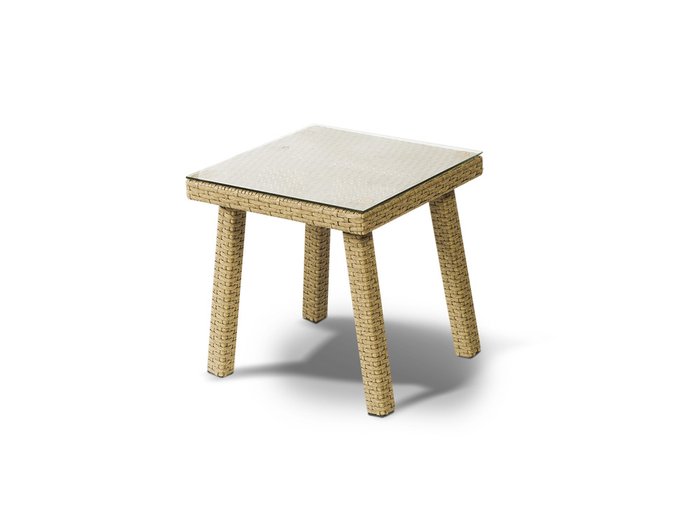 стол "Капри"  из искусственного ротанга со стеклянной столешницей - купить Садовые столы по цене 7245.0