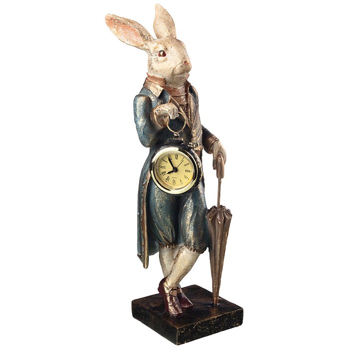 Часы Кролик цвет бежевый с золотым и темно-зеленым