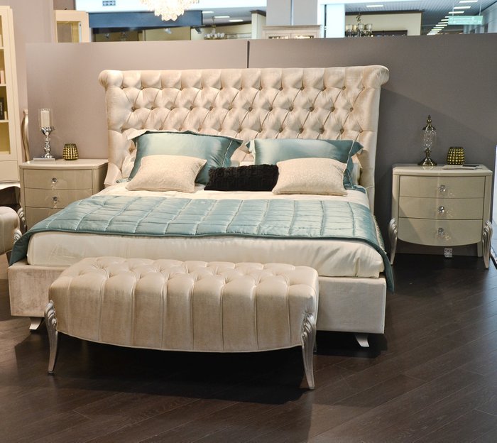 Кровать с решеткой Roma бежевого цвета 200х200 - лучшие Кровати для спальни в INMYROOM