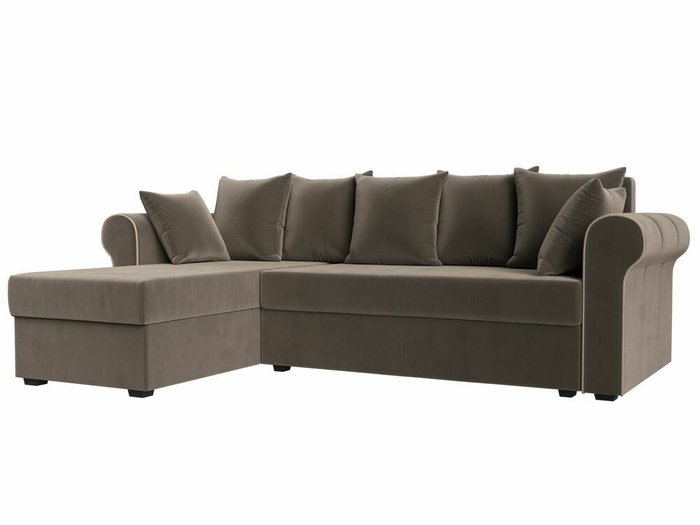 Угловой диван-кровать Рейн коричневого цвета левый угол
