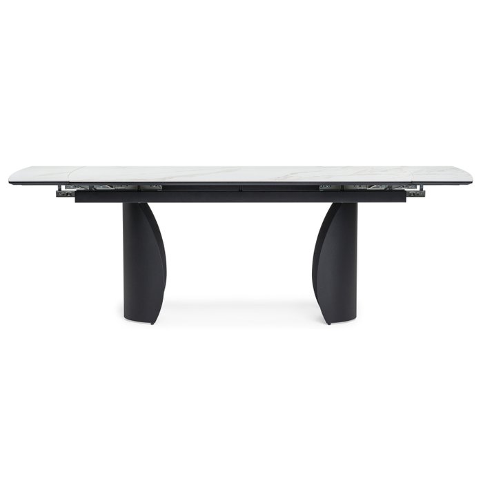 Раздвижной обеденный стол Готланд 180х90 черно-белого цвета - лучшие Обеденные столы в INMYROOM