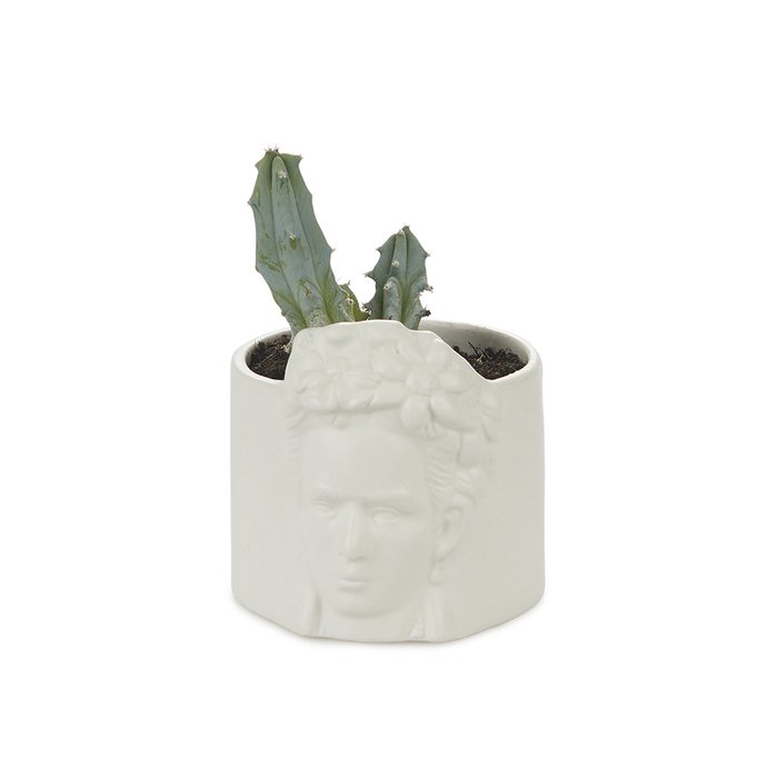 Горшок керамический для цветов Frida белого цвета