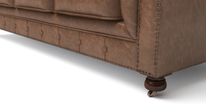 Трехместный диван Chesterfield Lux из экокожи - купить Прямые диваны по цене 85800.0