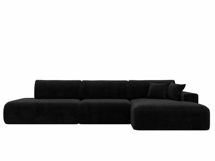 Угловой диван-кровать Лига 036 Модерн Лонг черного цвета правый угол - купить Угловые диваны по цене 112999.0