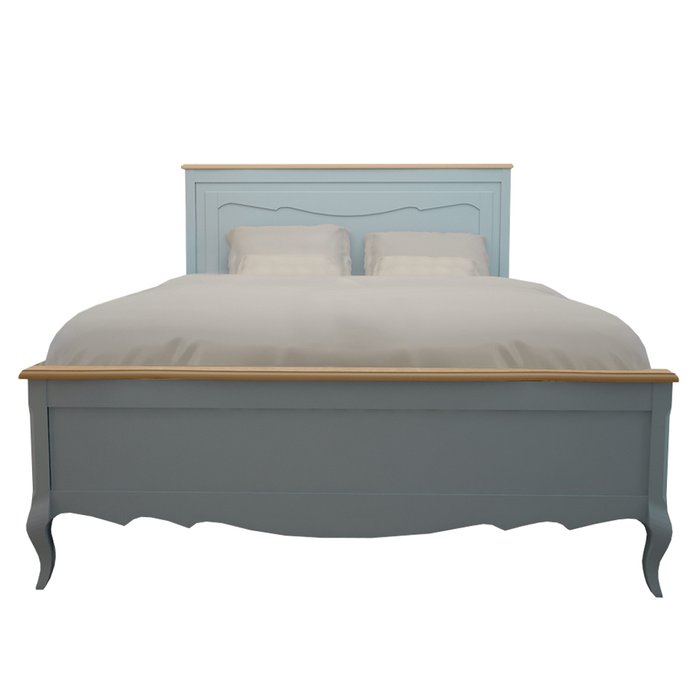 Голубая двуспальная кровать "Leontina" 180х200 - лучшие Кровати для спальни в INMYROOM