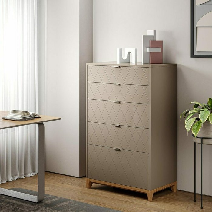 Высокий комод Case CS024 бежевого цвета - лучшие Комоды в INMYROOM Высокий комод Case CS024 бежевого цвета - лучшие Комоды в INMYROOM