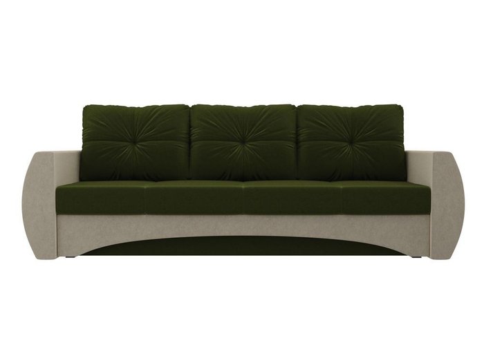 Прямой диван-кровать Сатурн зелено-бежевого цвета - купить Прямые диваны по цене 40990.0
