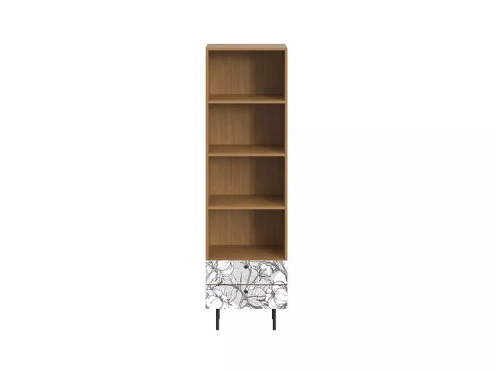 Книжный шкаф Frida с принтом Cotton и металлическими ножками - купить Книжные шкафы по цене 27900.0