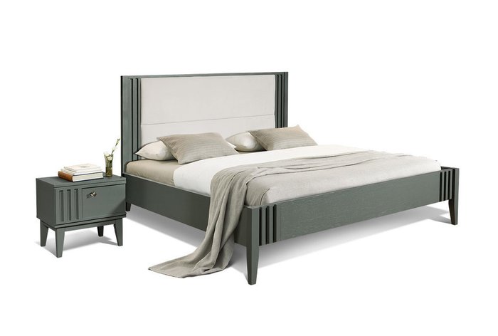 Кровать Chicago 160х200 серого цвета
