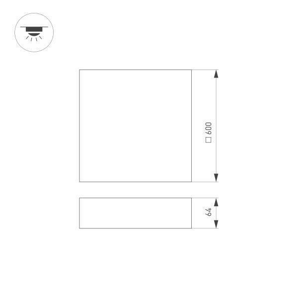 Потолочный светодиодный светильник Arlight SP-Quadro-S600x600-60W Day4000 034803 - купить Потолочные светильники по цене 18265.0