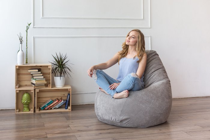 Кресло-мешок Груша 2XL серого цвета  - лучшие Бескаркасная мебель в INMYROOM