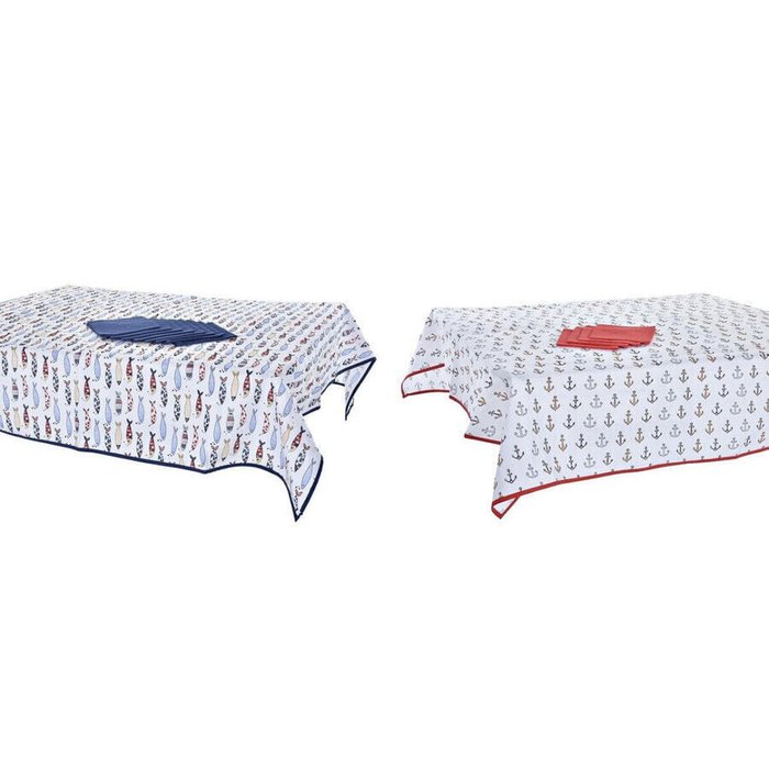 Набор столового белья DKD Home Decor Синий Белый Красный 150 x 150 x 0,5 см (2 штук) - купить Скатерти по цене 5261
