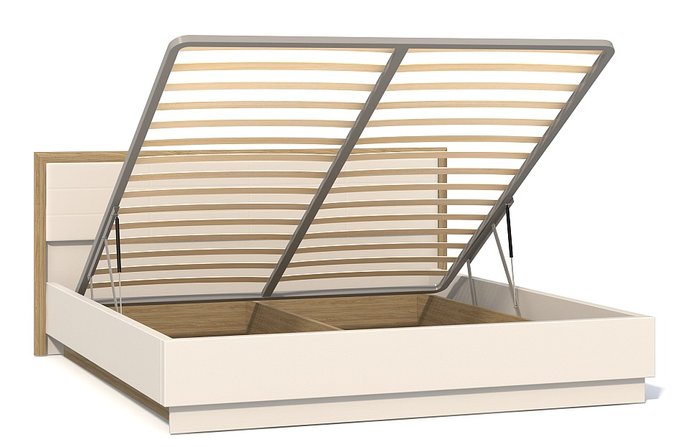 Кровать Анри 140х200 бежевого цвета с подъемным механизмом - лучшие Кровати для спальни в INMYROOM