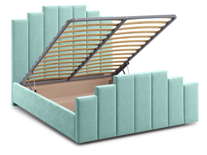 Кровать Velino 140х200 темно-бирюзового цвета с подъемным механизмом - лучшие Кровати для спальни в INMYROOM