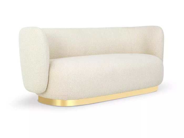 Диван Lucca L белого цвета с золотым основанием  - купить Прямые диваны по цене 103680.0