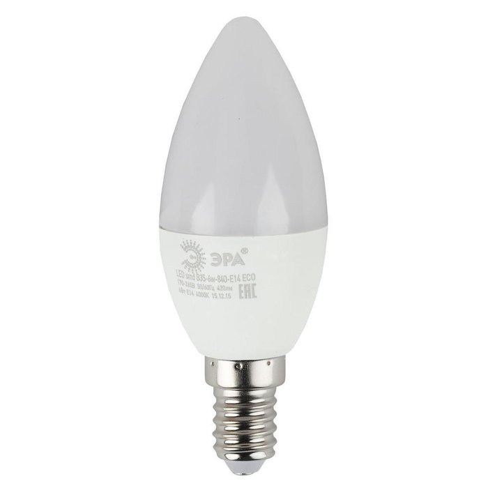 Лампа светодиодная E14 6W 4000K матовая белого цвета
