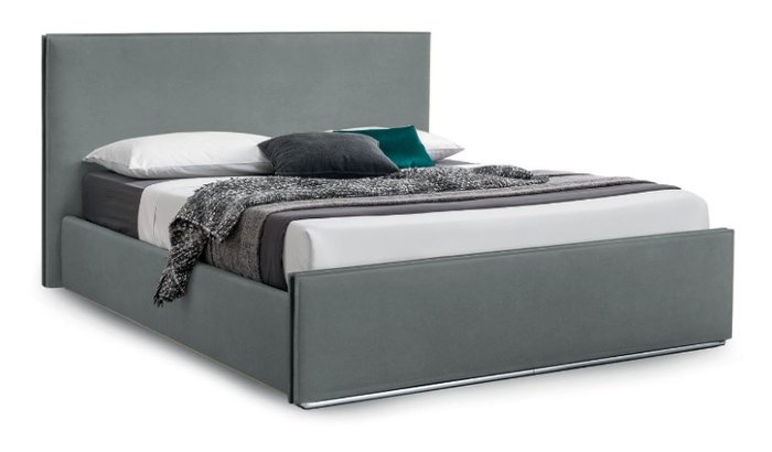 Кровать без подъемного механизма Лофти 140х200 серого цвета
