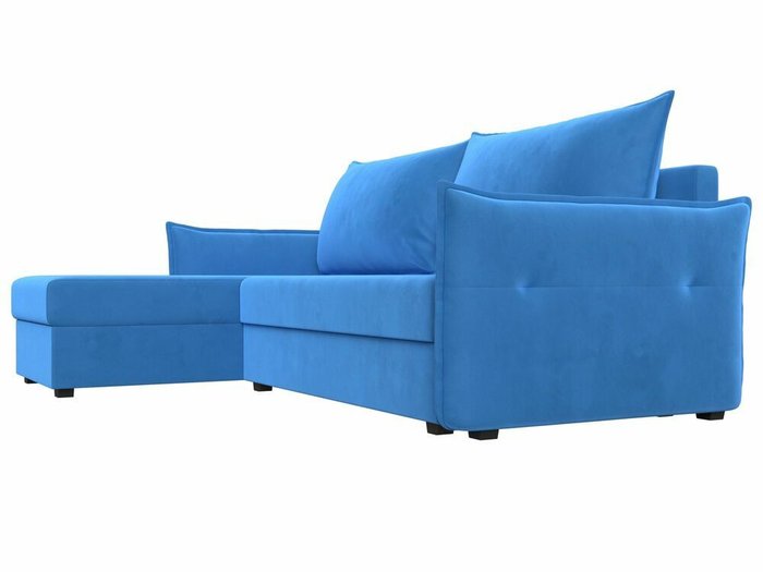 Угловой диван-кровать Лига 004 голубого цвета угол левый - лучшие Угловые диваны в INMYROOM