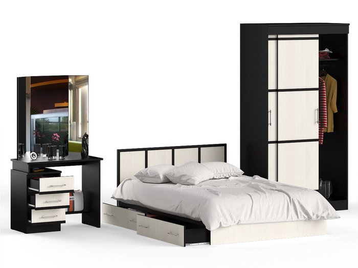 Спальня Сакура бежево-коричневого цвета - лучшие Спальные гарнитуры в INMYROOM
