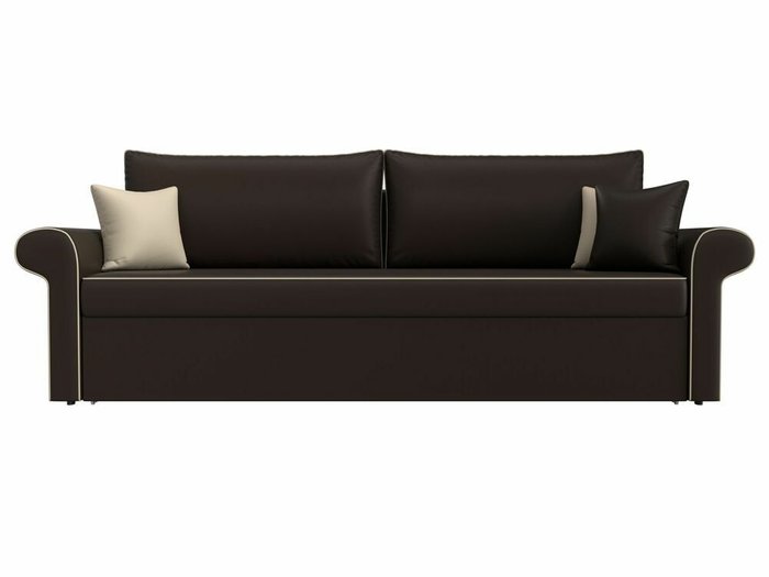 Прямой диван-кровать Милфорд темно-коричневого цвета (экокожа) - купить Прямые диваны по цене 42990.0