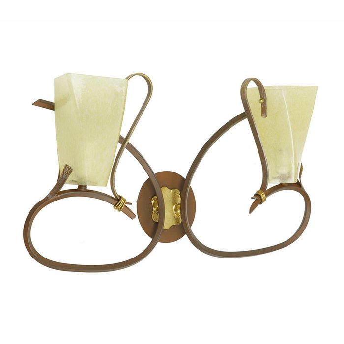 Бра Masca Aurea с плафонами из стекла янтарного цвета - купить Бра и настенные светильники по цене 46480.0
