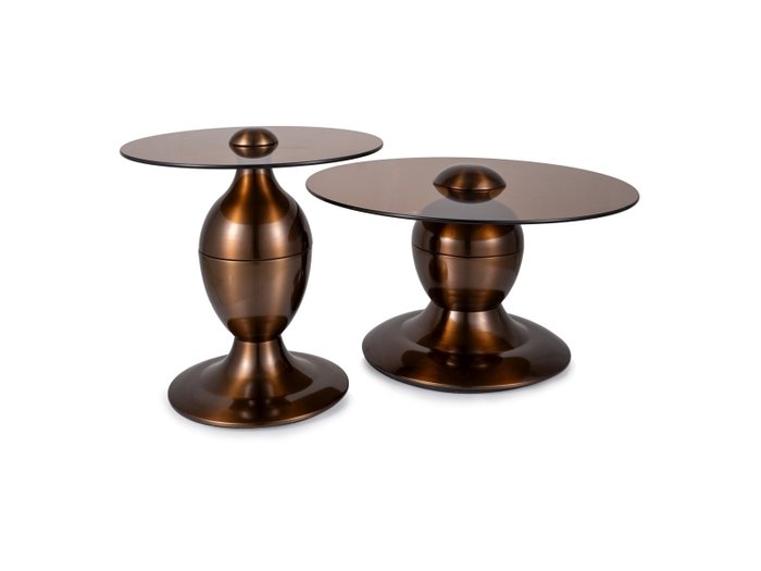 Набор из двух журнальных столиков Cassie коричневого цвета