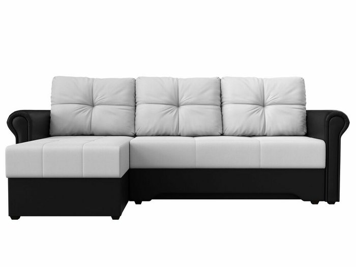 Угловой диван-кровать Леон белого цвета (экокожа) левый угол - купить Угловые диваны по цене 39999.0
