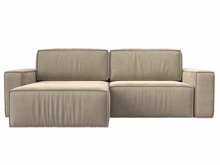 Угловой диван-кровать Прага классик бежевого цвета левый угол - купить Угловые диваны по цене 78999.0
