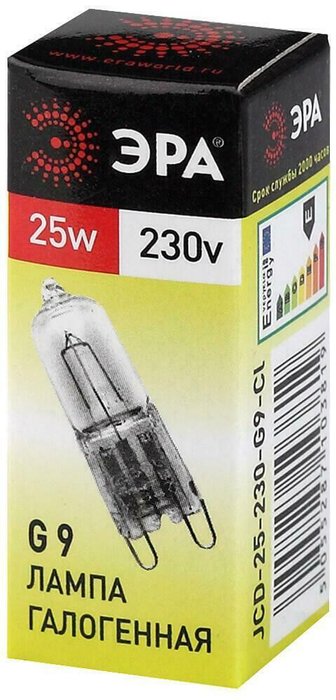 Лампа галогенная ЭРА G9 25W 3000K прозрачная G9-JCD-25-230V-CL кратность - купить Лампочки по цене 79.0
