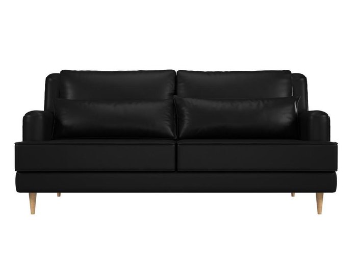 Диван прямой Джерси черного цвета (экокожа) - купить Прямые диваны по цене 39999.0