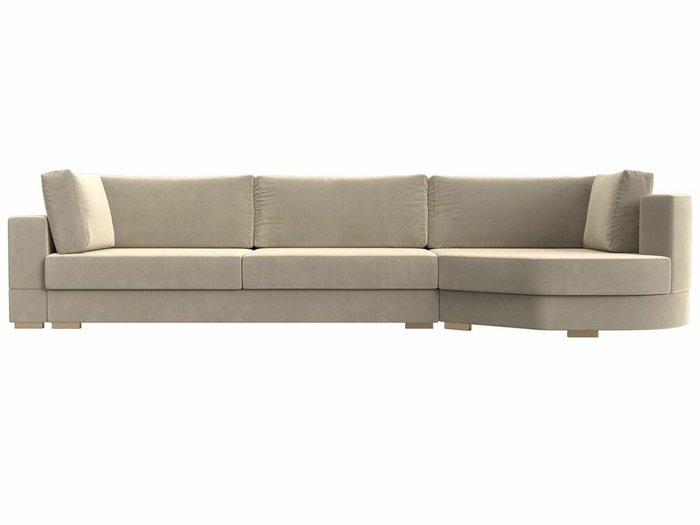 Угловой диван-кровать Лига 026 бежевого цвета правый угол - купить Угловые диваны по цене 85999.0
