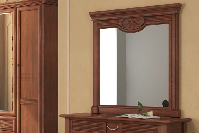 Зеркало настенное Изотта коричневого цвета - лучшие Настенные зеркала в INMYROOM