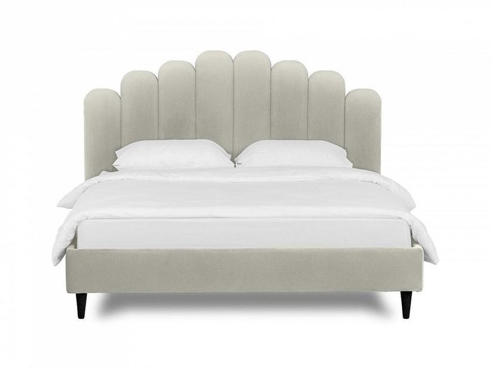 Кровать Queen II Sharlotta L 160х200 светло-серого цвета  - купить Кровати для спальни по цене 71280.0
