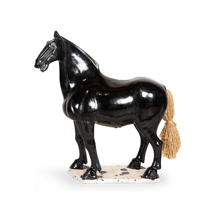 Конь Gezellig большой черный из керамики - купить Фигуры и статуэтки по цене 59941.0