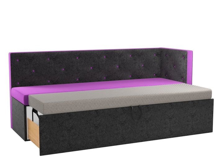 Диван с угловой спинкой Салвадор фиолетово-черного цвета  - купить Прямые диваны по цене 24490.0