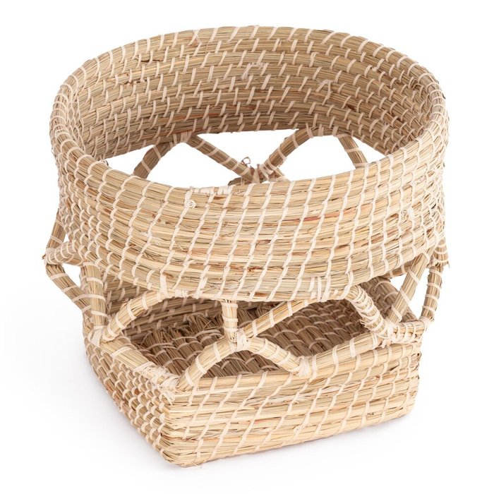 Набор из трех корзин Laila бежевого цвета - лучшие Плетеные корзины в INMYROOM Набор из трех корзин Laila бежевого цвета - лучшие Плетеные корзины в INMYROOM