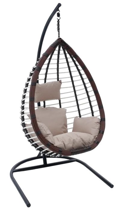 Кресло подвесное Шарм коричневого цвета