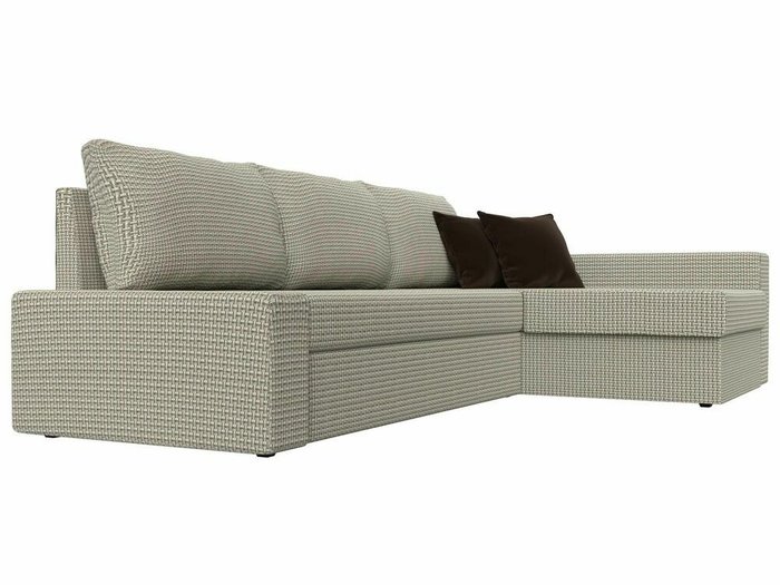 Угловой диван-кровать Версаль серо-бежевого цвета правый угол - лучшие Угловые диваны в INMYROOM